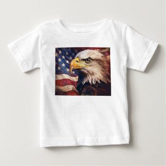 American Flag with Bald Eagle Head Baby T-Shirt