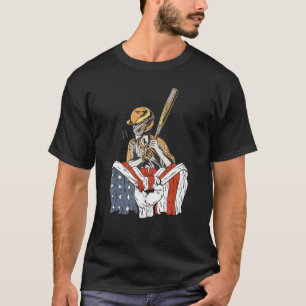 American Flag with Baseball player T-Shirt