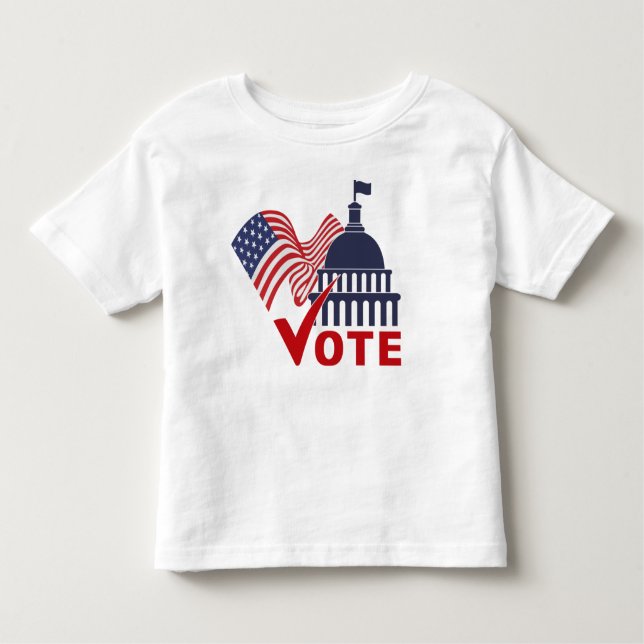 American flag with Check Mark     Toddler T-Shirt (Front)