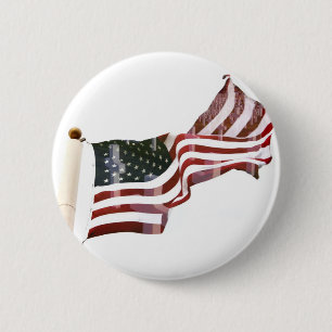 American Flag with Crosses 6 Cm Round Badge