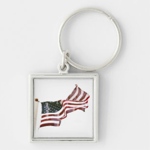 American Flag with Crosses Key Ring