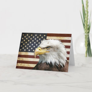 American Flag with Eagle Card