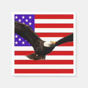 American flag with eagle USA Napkin