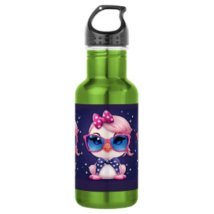 American Flag with Flamingo Cartoon-69680 532 Ml Water Bottle