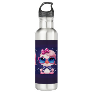 American Flag with Flamingo Cartoon-69680 710 Ml Water Bottle