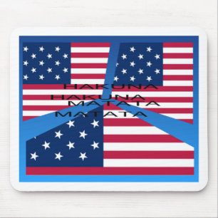 American Flag with Hakuna Matata: Patriotic Design Mouse Pad
