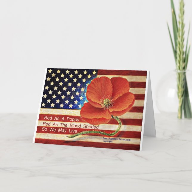 American Flag with inspirational quote Card (Front)