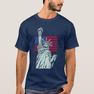 American Flag with Lady Liberty   T-Shirt