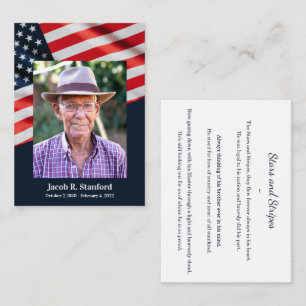 American Flag with Photo Memorial Prayer Enclosure Card