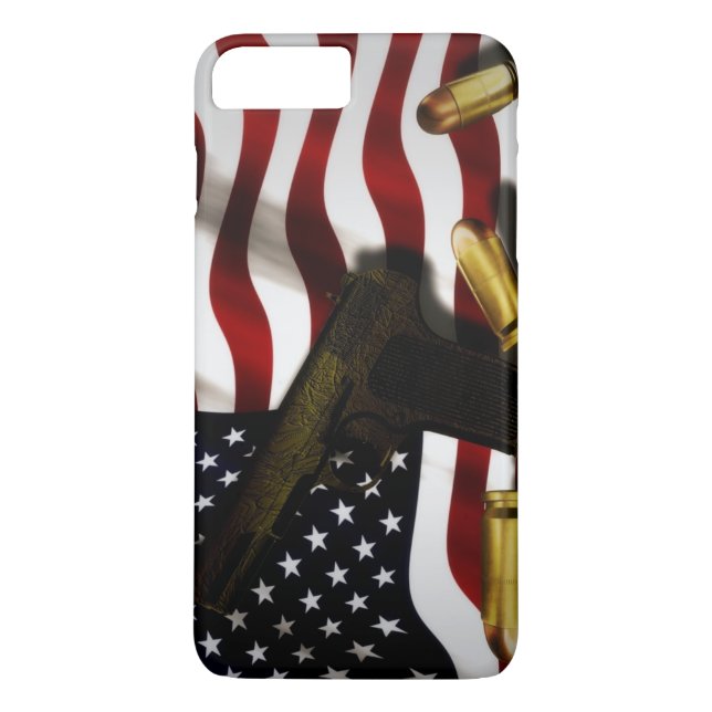 American flag with pistol Case-Mate iPhone case (Back)