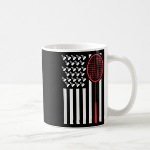 American Flag With Shuttles Funny Badminton T Shir Coffee Mug