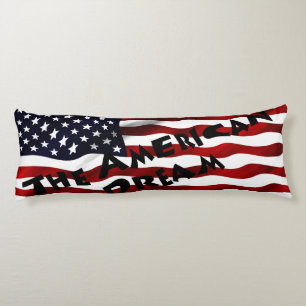 American Flag With Text Body Cushion