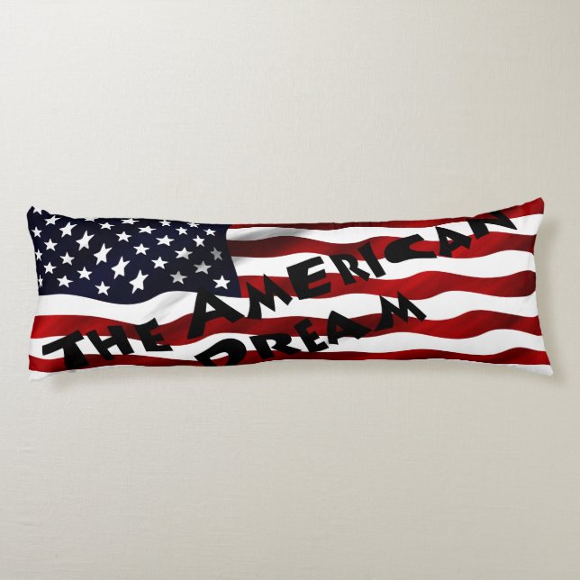 American Flag With Text Body Cushion (Back)