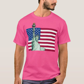 American Flag with the Statue of Liberty T-Shirt