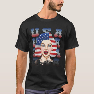 American flag women for proud USA patriotic people T-Shirt