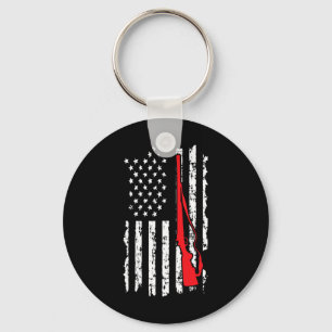 American Flag Women Men Shotgun Hunting Key Ring