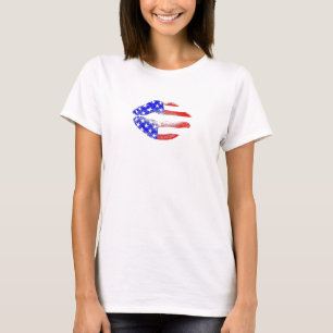 American Flag Women USA Star Stripes Fourth July T-Shirt