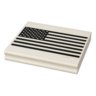American Flag Wood Art Stamp
