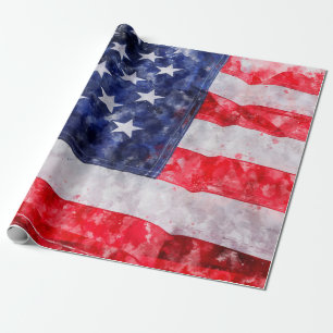 American flag wrapping paper