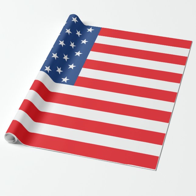American Flag Wrapping Paper (Unrolled)