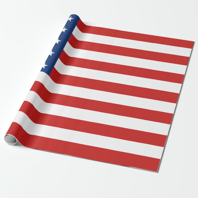 American Flag Wrapping Paper (Unrolled)