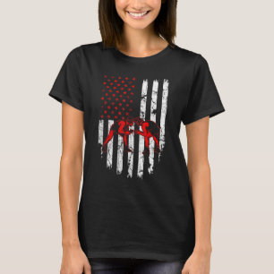 American Flag Wrestling Usa Patriotic Sport Lover  T-Shirt