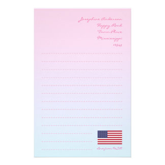 American flag writing paper