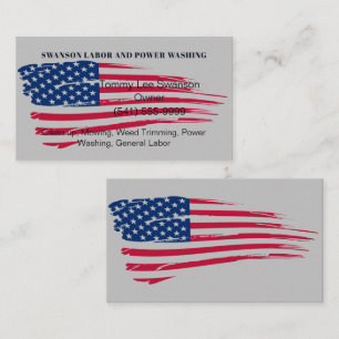 American Flag Yard Maintenance Business Card