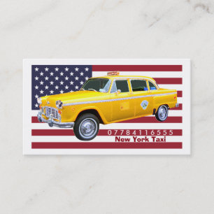 American Flag Yellow Taxi Cab Business Card