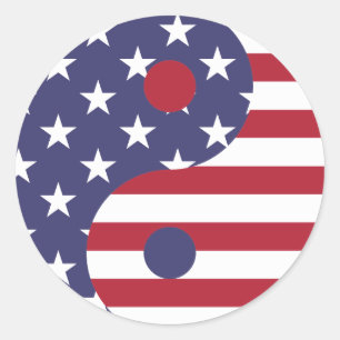 american flag yin yang stickers