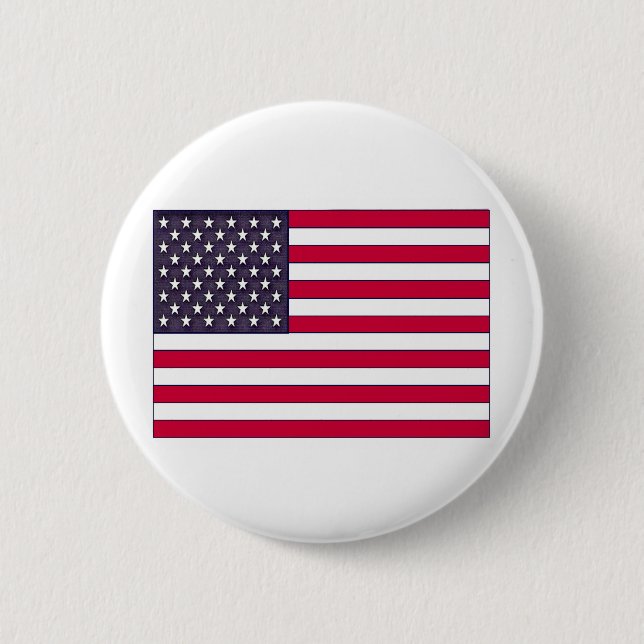American Flag (Your Text) 6 Cm Round Badge (Front)
