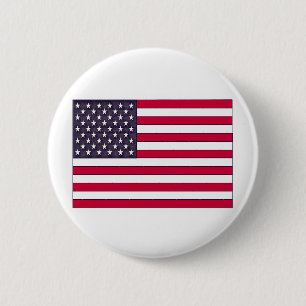 American Flag (Your Text) 6 Cm Round Badge