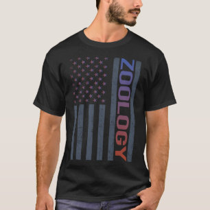 American Flag Zoology Zoologist T-Shirt