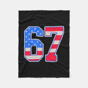 American Flage 67 Six Seven Meme Fleece Blanket