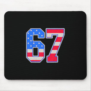 American Flage 67 Six Seven Meme Mouse Pad