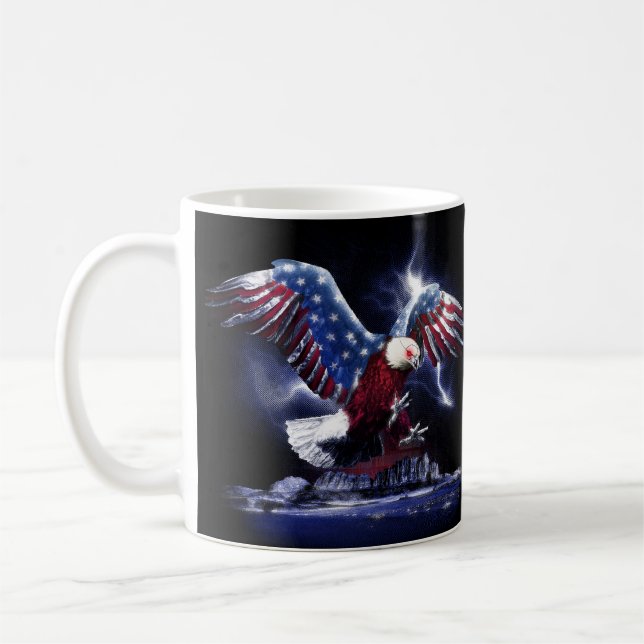 American-flagged eagle coffee mug (Left)