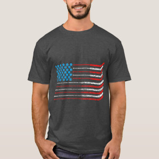 American FlagPatriotic 4th Of July Hockey T-Shirt
