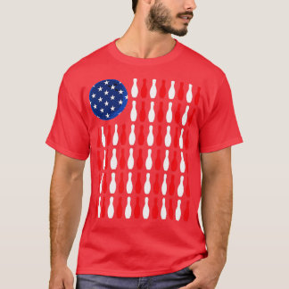 American FlagPatriotic Bowler Bowling T-Shirt