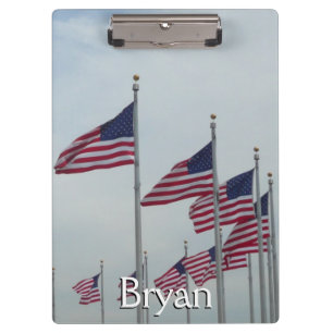 American Flags at the Washington Monument Clipboard