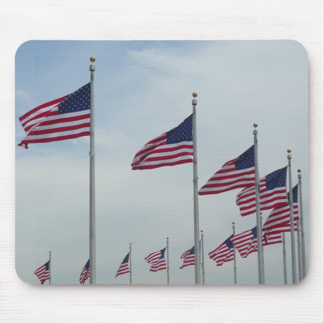 American Flags at the Washington Monument Mouse Pad (Front)