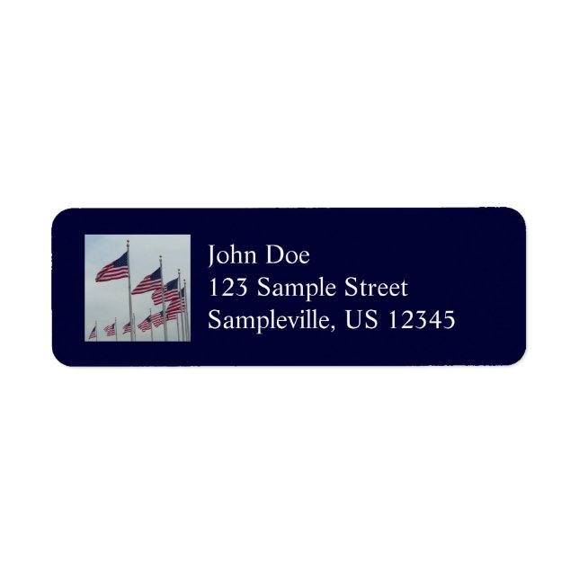 American Flags at the Washington Monument Return Address Label (Front)