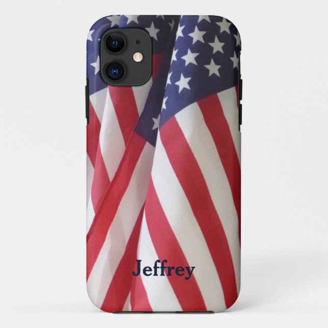 American Flags, Name, Patriotic Case-Mate iPhone Case (Back)