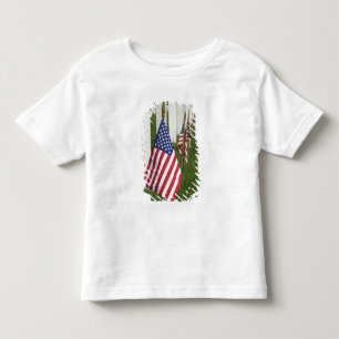 American flags on tombs of American Veterans on 2 Toddler T-Shirt