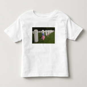 American flags on tombs of American Veterans on Toddler T-Shirt