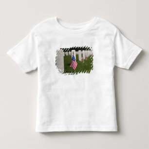 American flags on tombs of American Veterans on Toddler T-Shirt