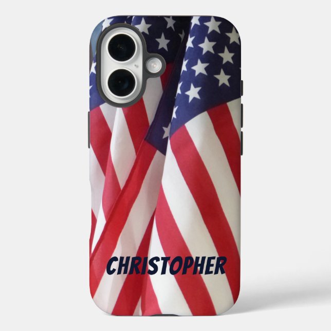 American Flags, Personalised Name Case-Mate iPhone Case (Back)
