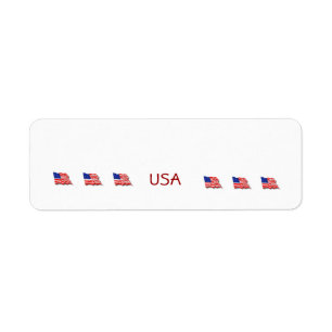 American Flags Return Address Label