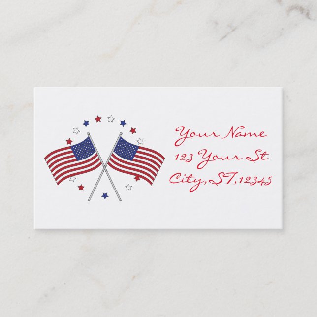 American Flags Thunder_Cove Patriotic 4th of July Business Card (Front)