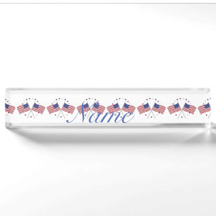 American Flags Thunder_Cove Patriotic 4th of July Nameplate