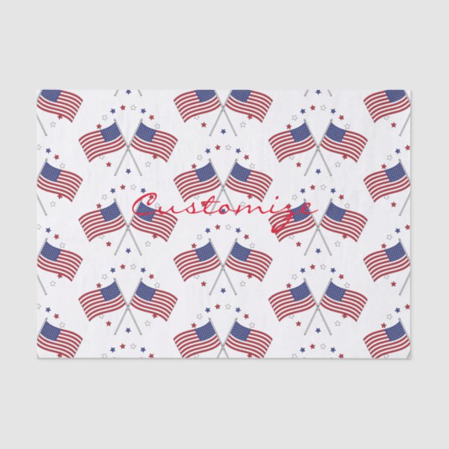 American Flags Thunder_Cove Patriotic 4th of July Tissue Paper (Front)